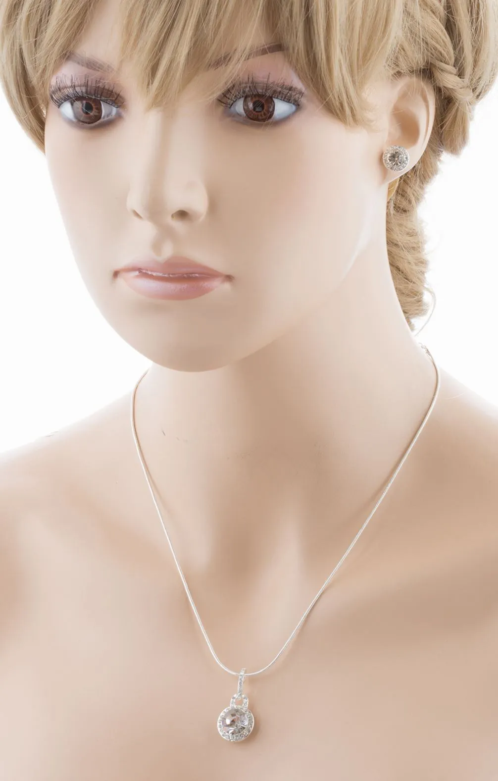 Bridal Wedding Jewelry Set Crystal Rhinestones Simple Soft Linear Drop Necklace