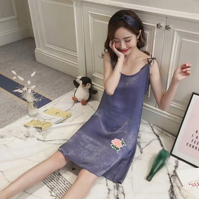 Chiffon Embroidered Nightdress
