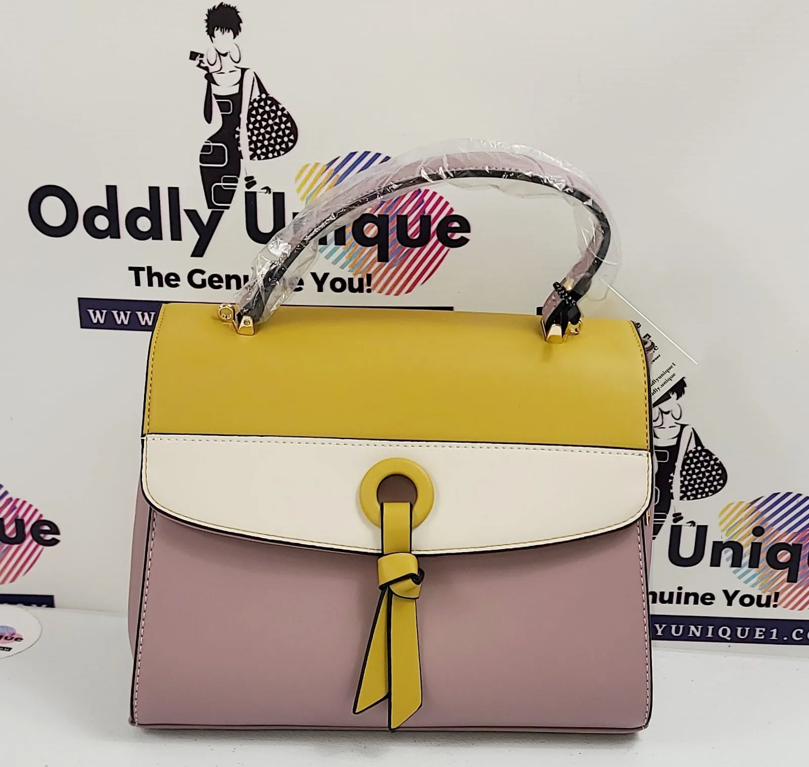 Colorblock Two Tone Satchel Sets with Matching Wallets