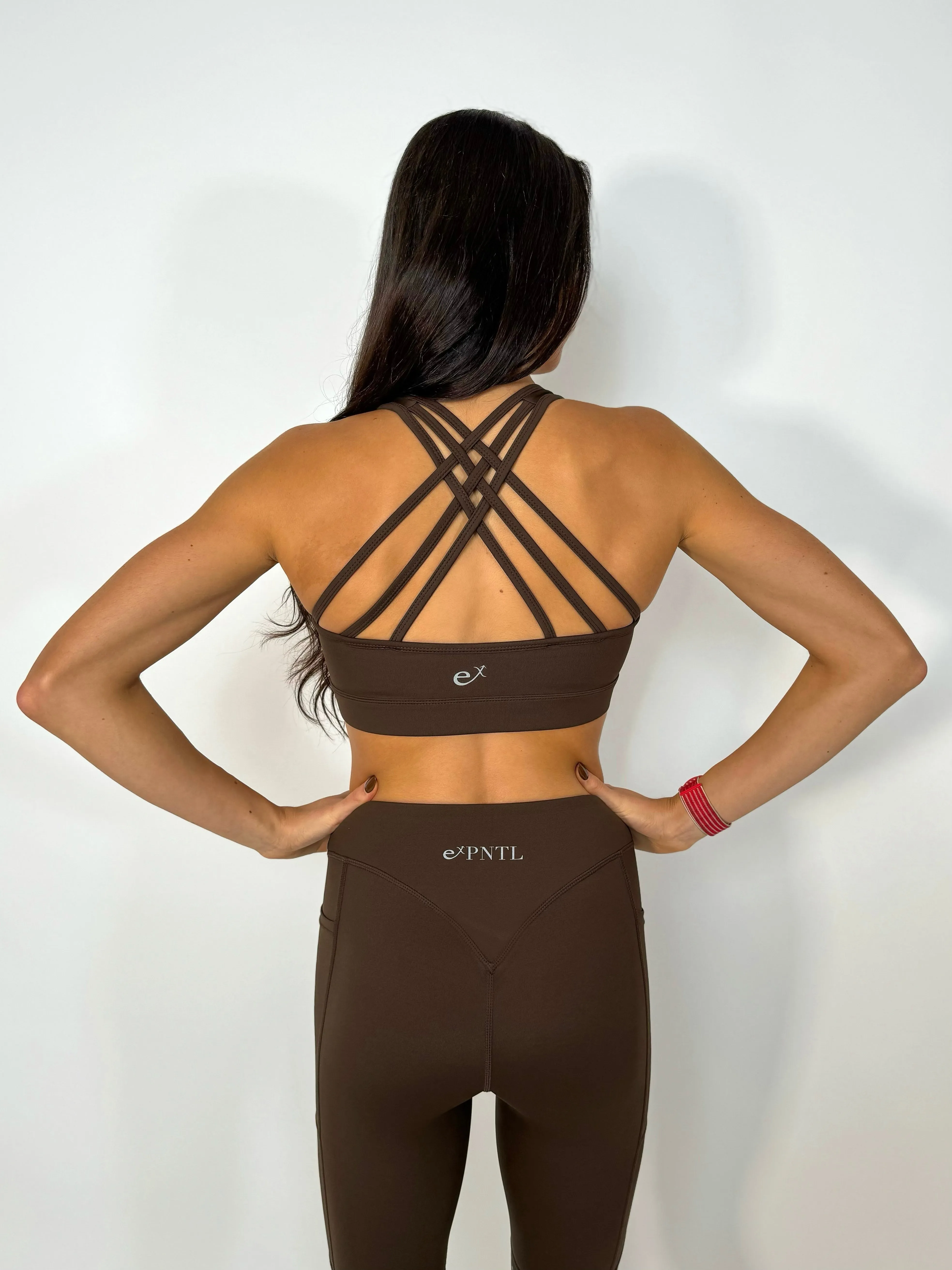 Faster Than Light Sports Bra- Dark Chocolate