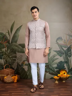 Ivery Viscose Silk Heavy Sequin Work Kurta Pajama & Koti Jacket