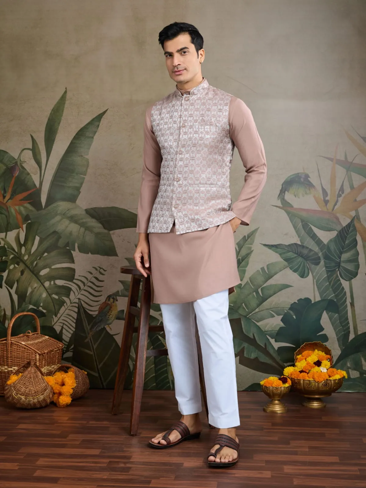 Ivery Viscose Silk Heavy Sequin Work Kurta Pajama & Koti Jacket