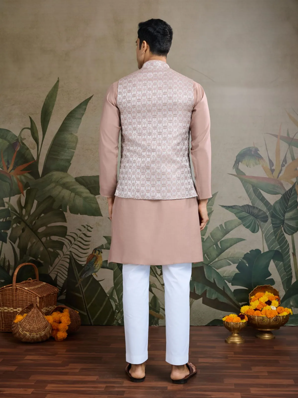 Ivery Viscose Silk Heavy Sequin Work Kurta Pajama & Koti Jacket