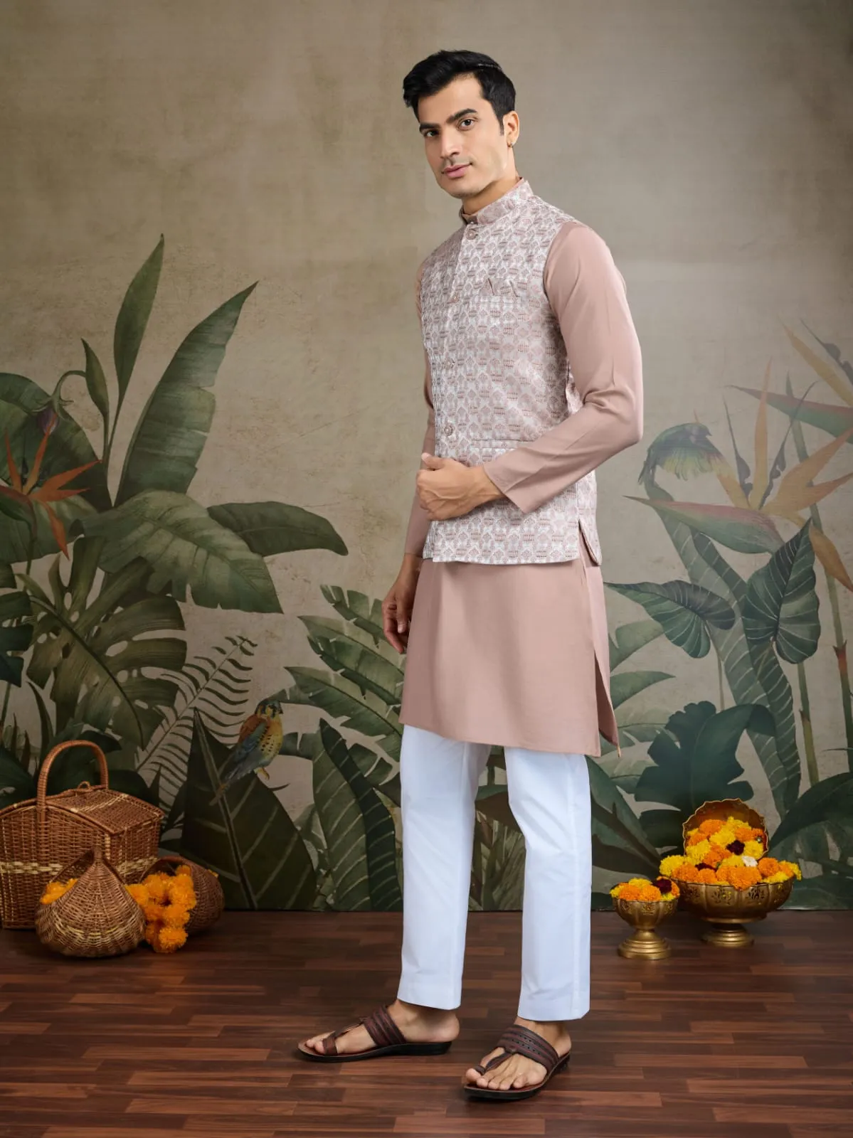 Ivery Viscose Silk Heavy Sequin Work Kurta Pajama & Koti Jacket