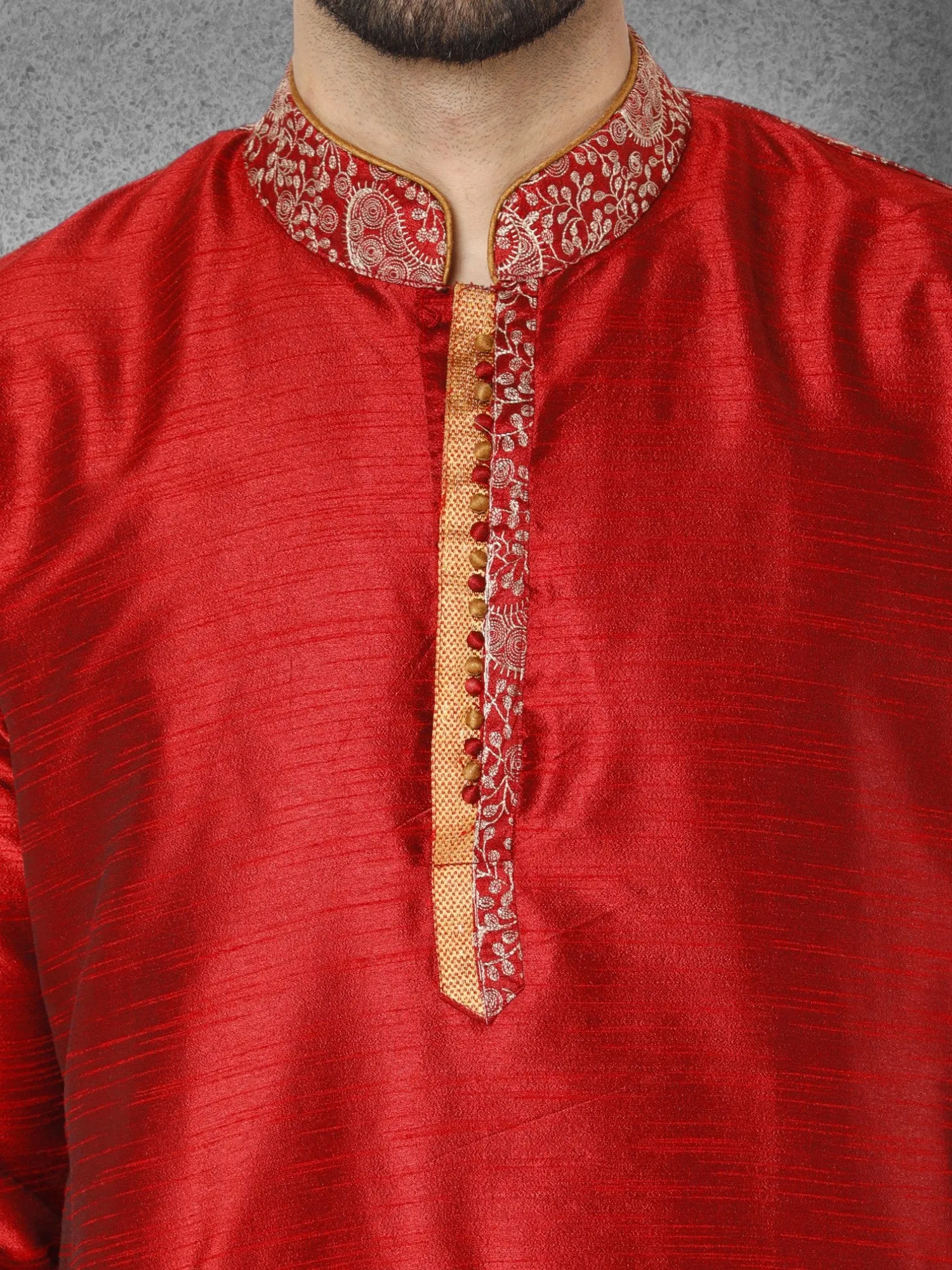 Kurta Pajama For Men Indian Festival Wedding Party Dress Red
