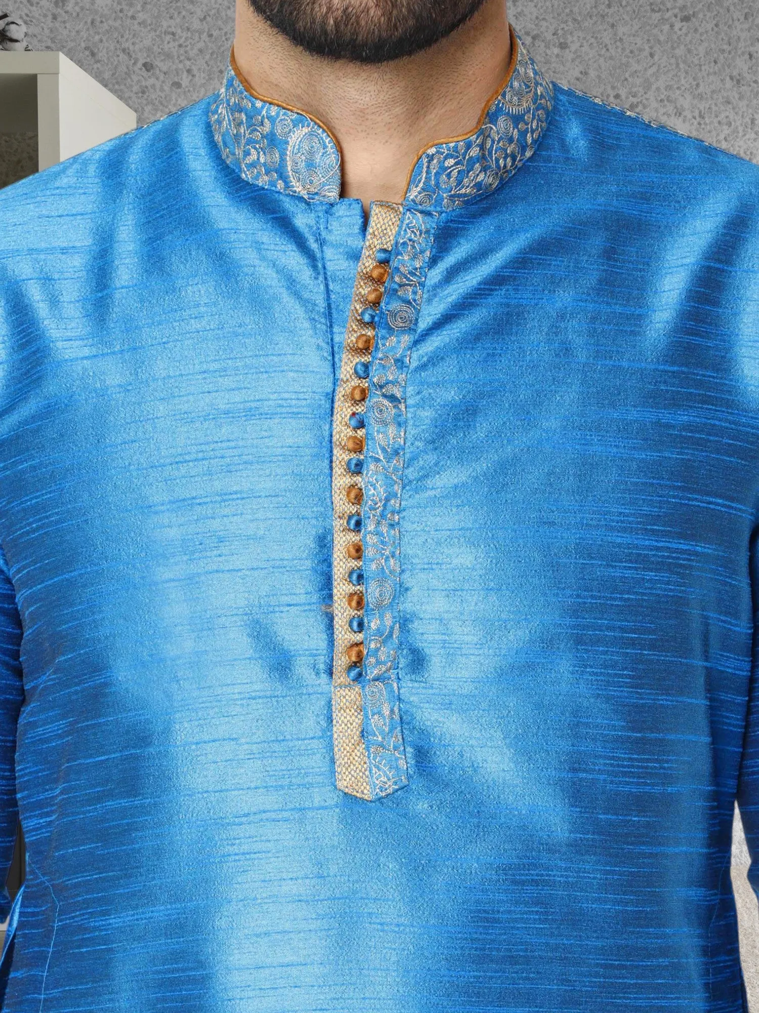 Kurta Pajama For Men Indian Festival Wedding Party Dress Turquoise