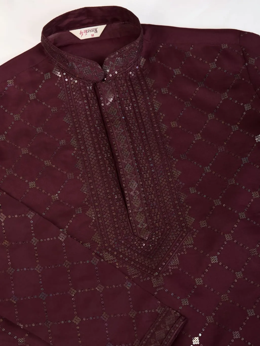 Maroon Colour Viscose Silk Heavy Thread Work Kurta Payjama