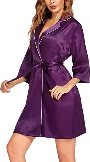 Mondmi Robe Satin Pajamas Loungewear 2301