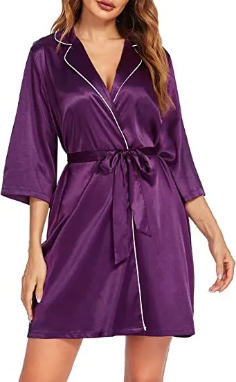 Mondmi Robe Satin Pajamas Loungewear 2301