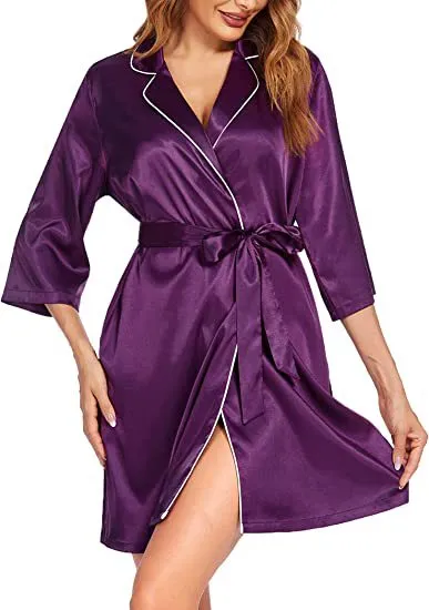 Mondmi Robe Satin Pajamas Loungewear 2301