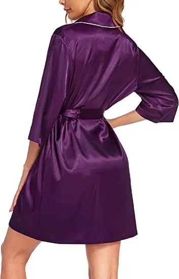 Mondmi Robe Satin Pajamas Loungewear 2301