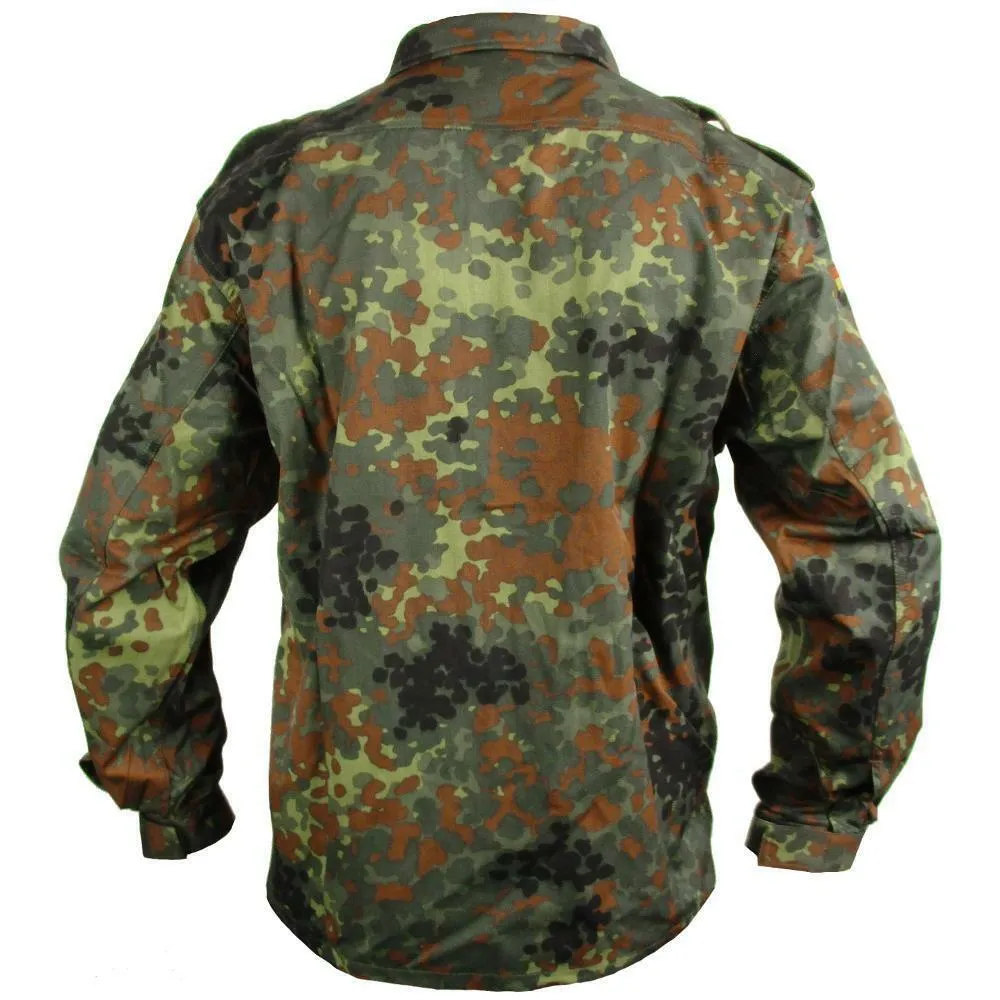 NEW GERMAN ARMY ISSUE FLECKTARN FLECK CAMOUFLAGE SHIRT/JACKET SIZE XL 48 LONG