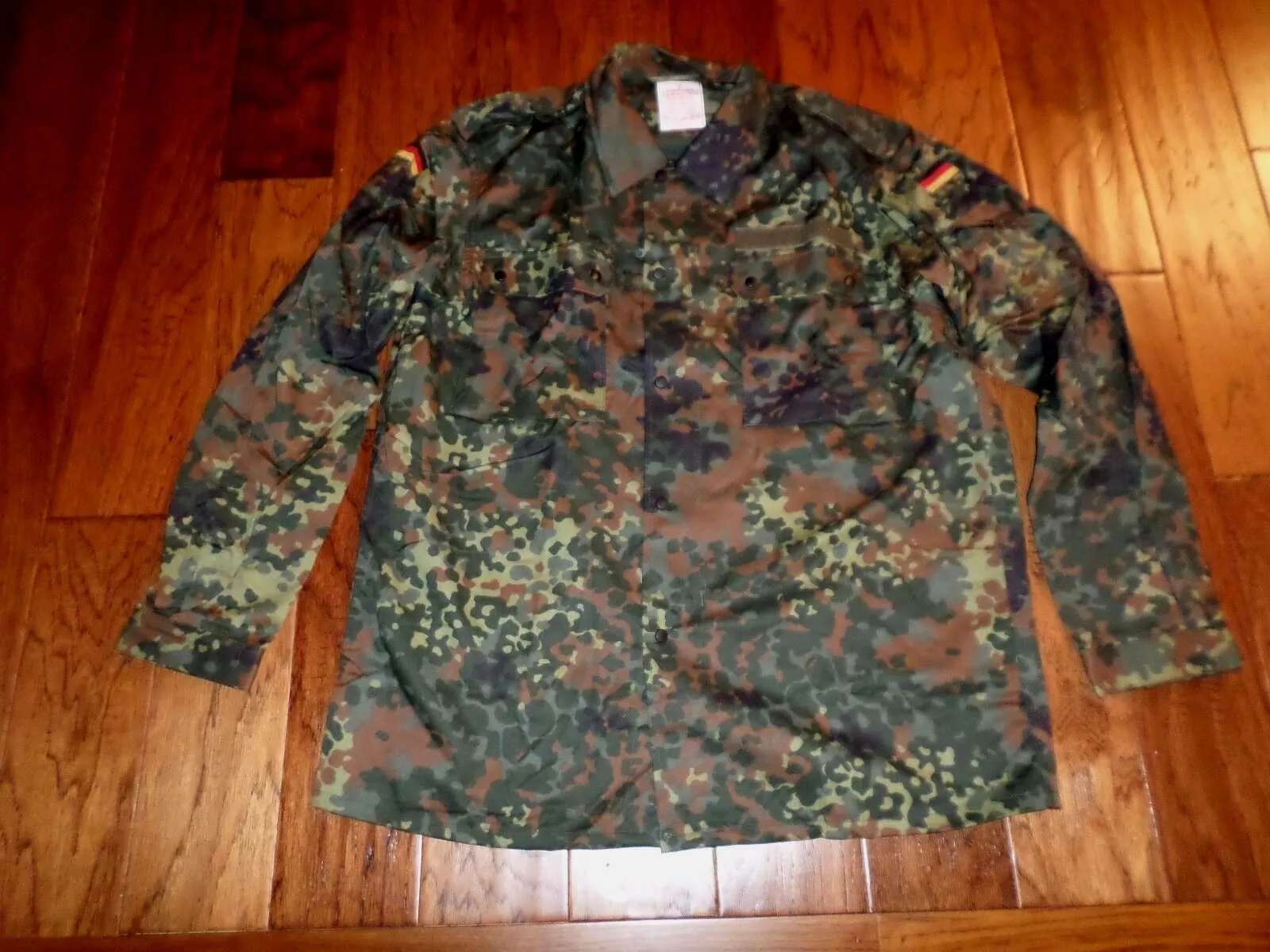 NEW GERMAN ARMY ISSUE FLECKTARN FLECK CAMOUFLAGE SHIRT/JACKET SIZE XL 48 LONG