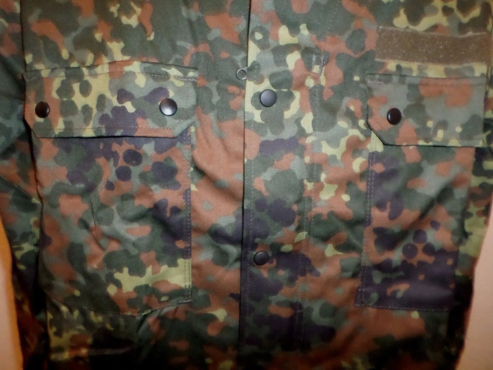 NEW GERMAN ARMY ISSUE FLECKTARN FLECK CAMOUFLAGE SHIRT/JACKET SIZE XL 48 LONG