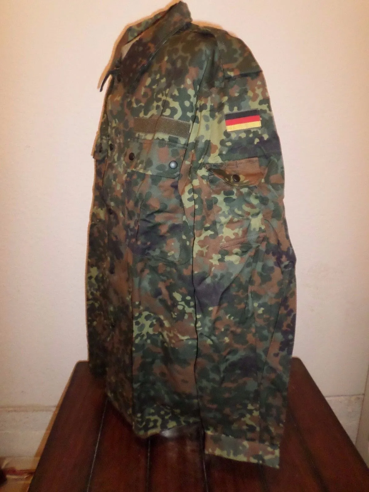 NEW GERMAN ARMY ISSUE FLECKTARN FLECK CAMOUFLAGE SHIRT/JACKET SIZE XL 48 LONG