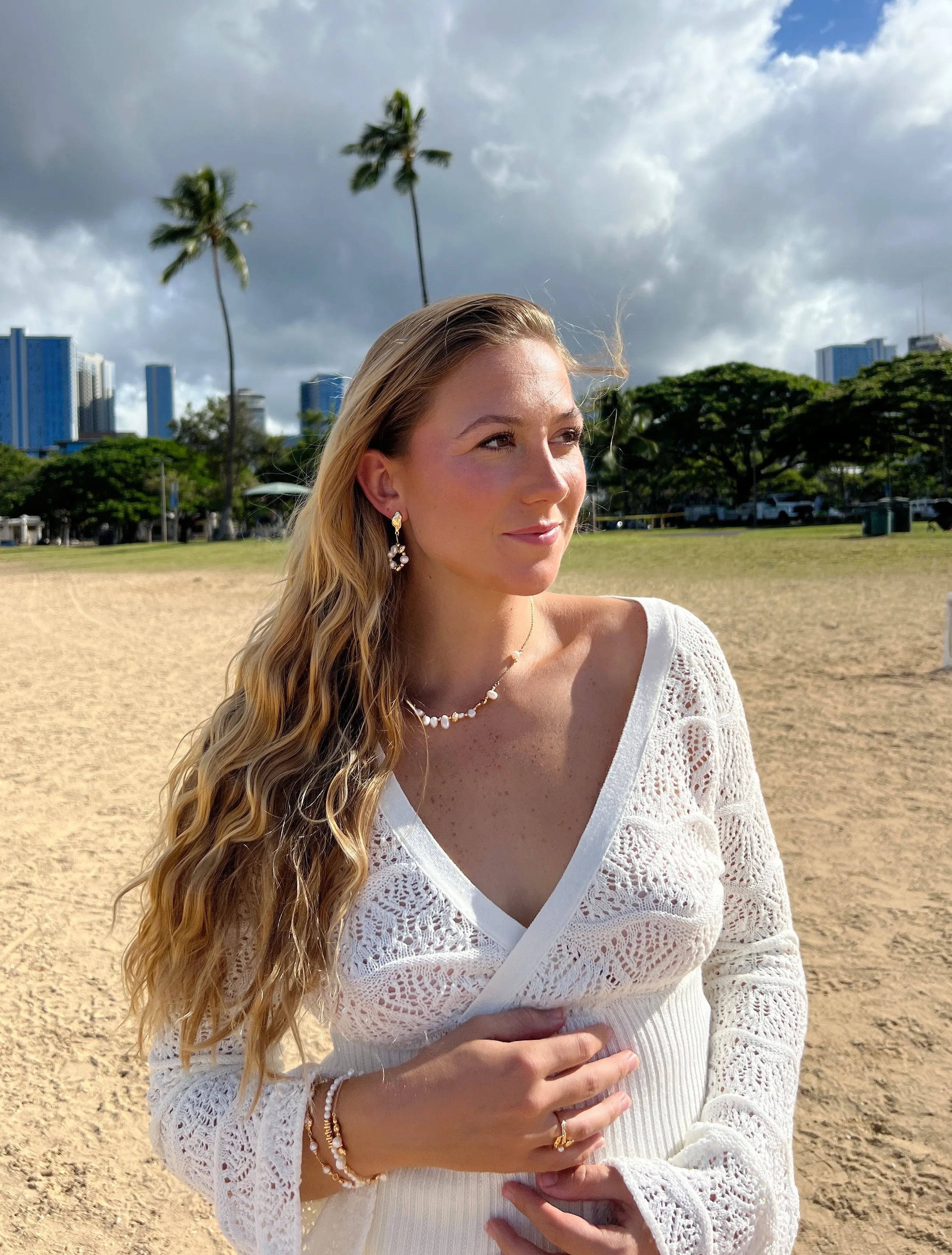 Pearl and Gold Bead Set