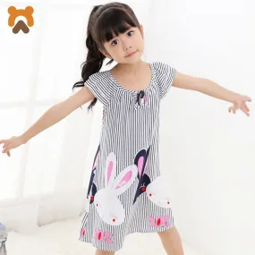 Princess Striped Cartoon Nightgowns