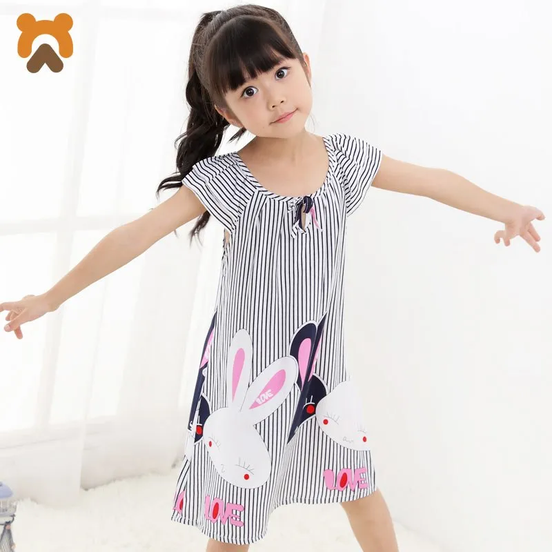 Princess Striped Cartoon Nightgowns
