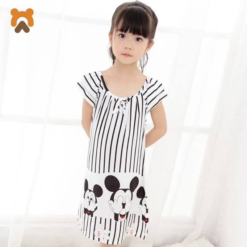 Princess Striped Cartoon Nightgowns