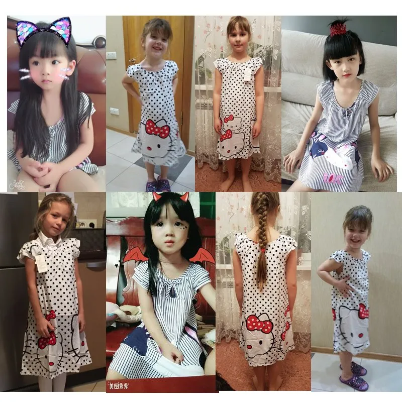 Princess Striped Cartoon Nightgowns