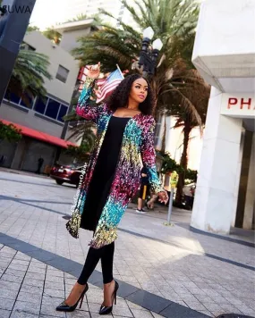 Sequined Long Sleeve Topcoat