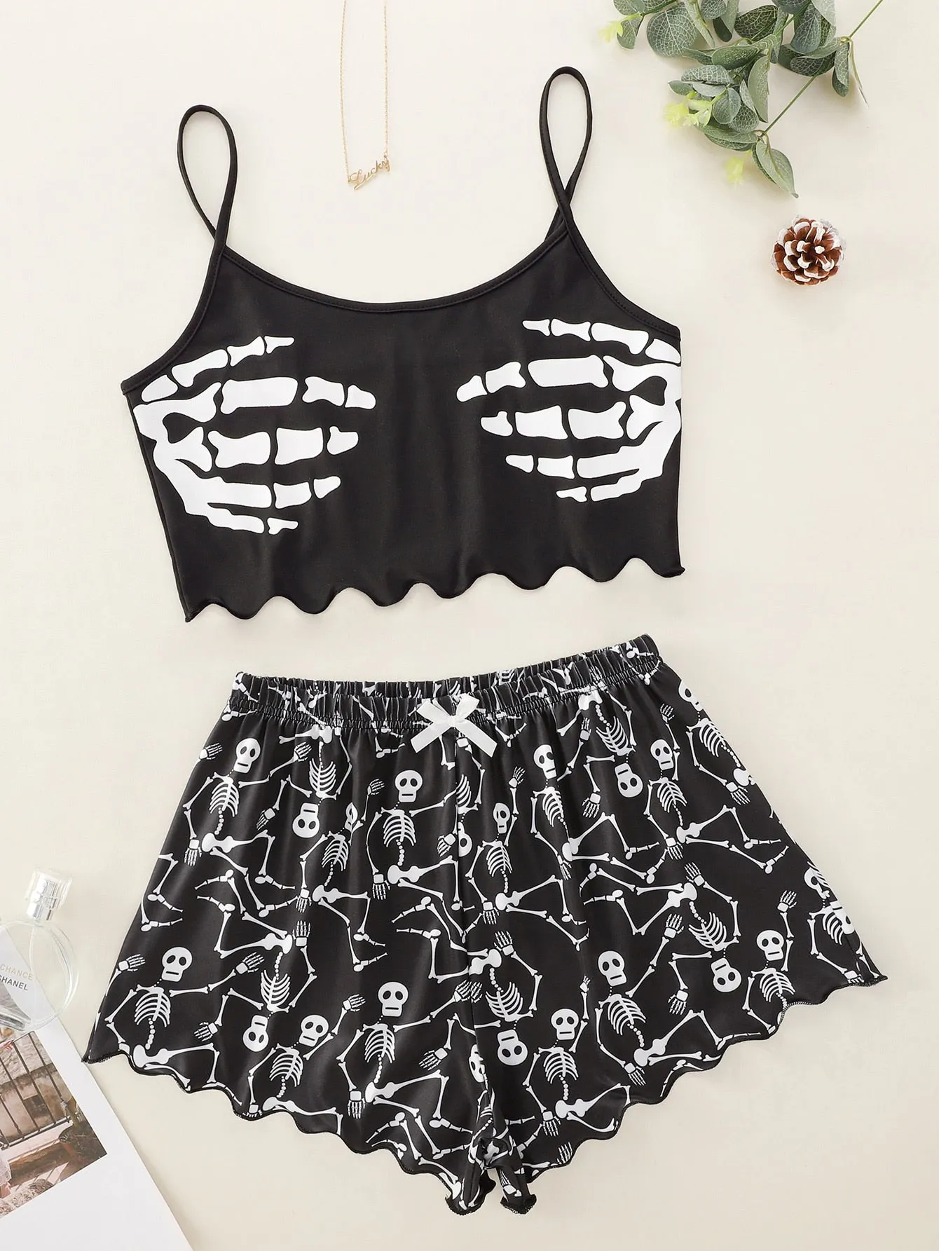 Skull Print Pajama Set