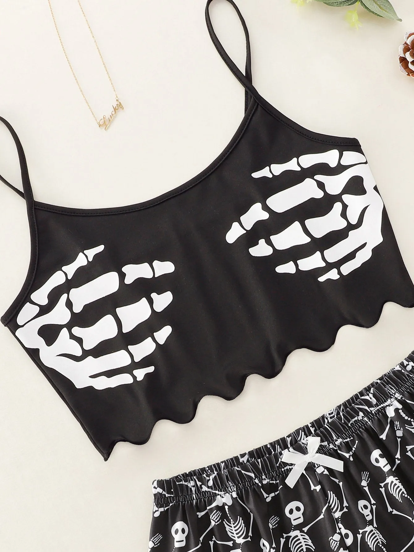 Skull Print Pajama Set