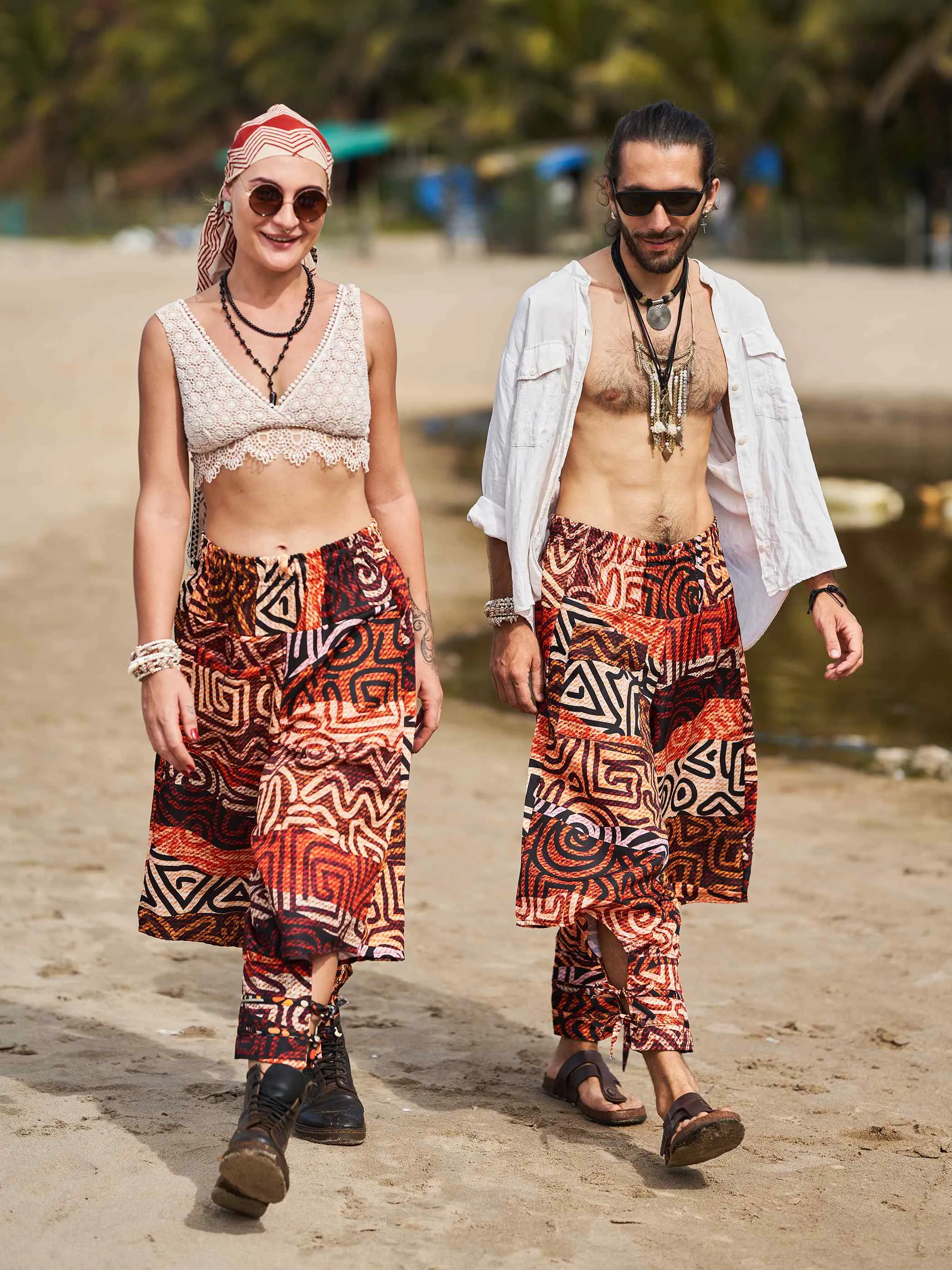 Women's Flowy Graphic Printed Hippy Harem Pants For Travel Yoga Dance