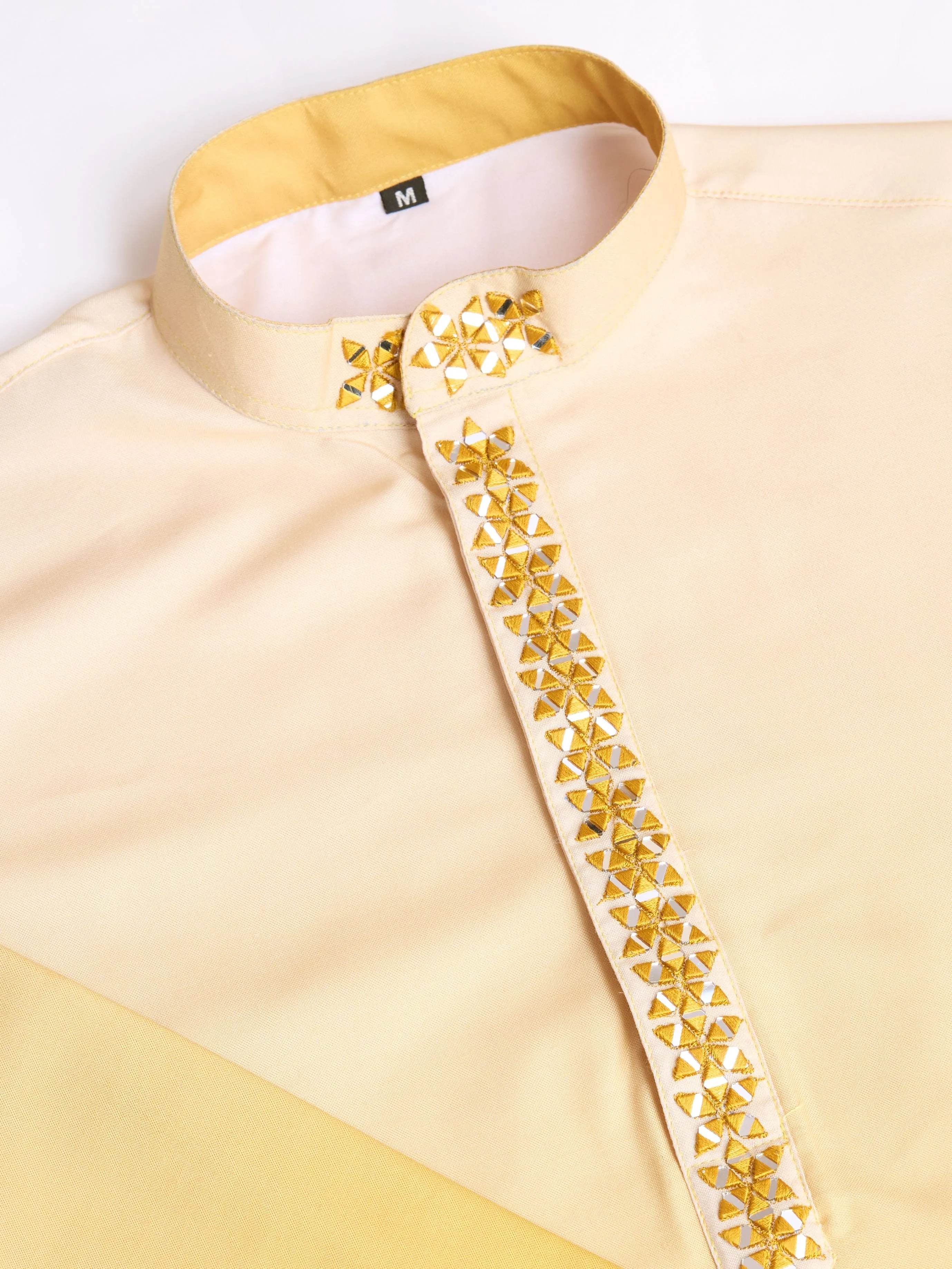 Yellow Colour Reyon Silk With Mirror Work Kurta Payjama With Duppata
